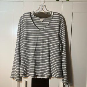 a.new.day Gray and White Striped Long Sleeve Top!
